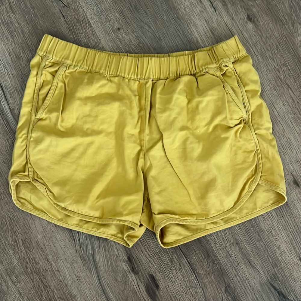 Madewell Honey Mustard Yellow Elastic Shorts - Picture 1 of 5